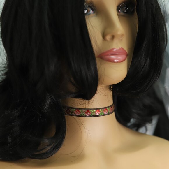 Flower Choker Adjustable Fancy Lace Chokers Necklace  (#40) - Picture 9 of 9